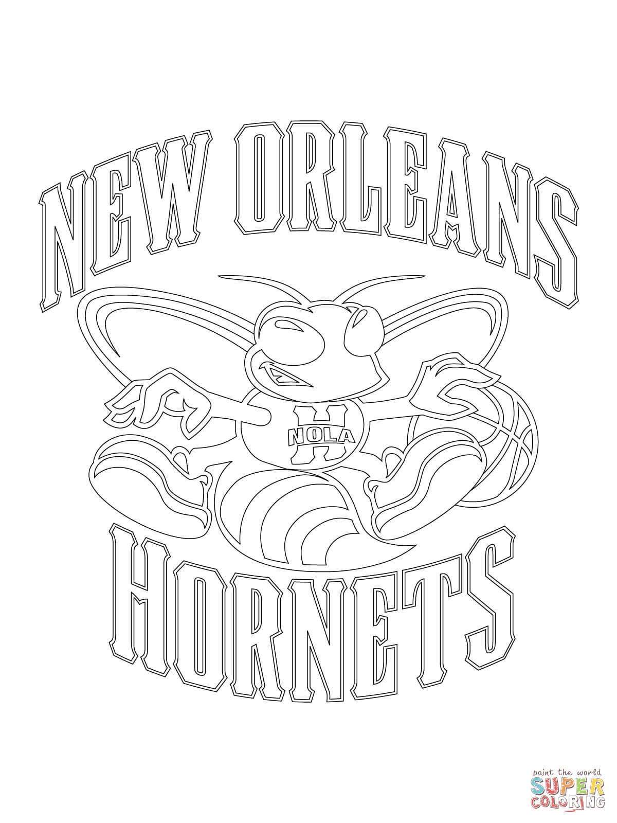 New orleans hornets logo coloring page free printable coloring pages
