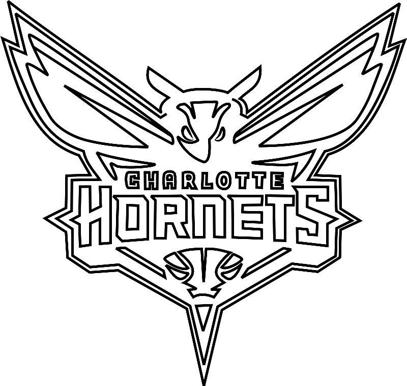 Charlotte hornets logo coloring page