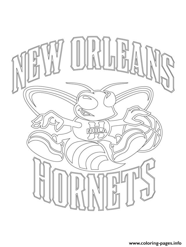 New orleans hornets logo nba sport coloring page printable