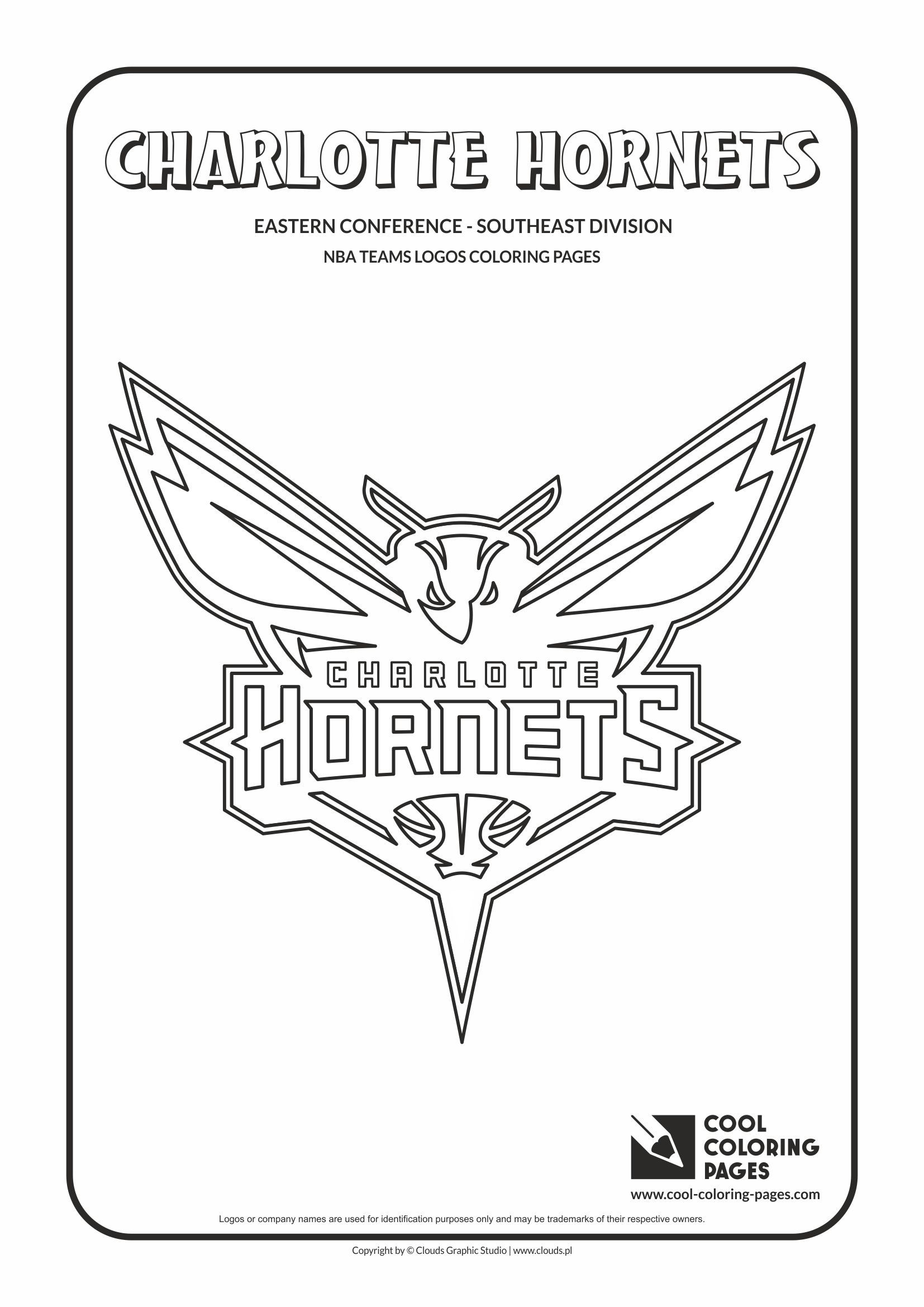 Charlotte hornets nba basketball logo coloring page