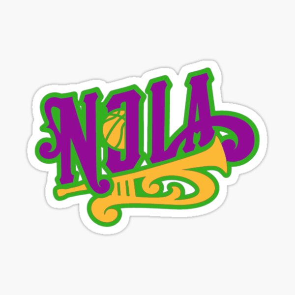 New orleans nola basketball mardi gras sticker for sale by sealion