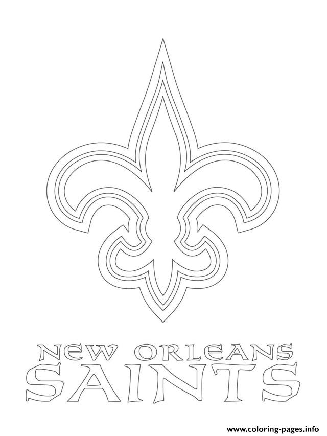 New orleans saints logo football sport coloring page printable