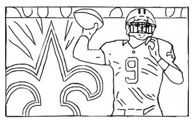 Drew brees coloring book pages staying inside the sidelines arts