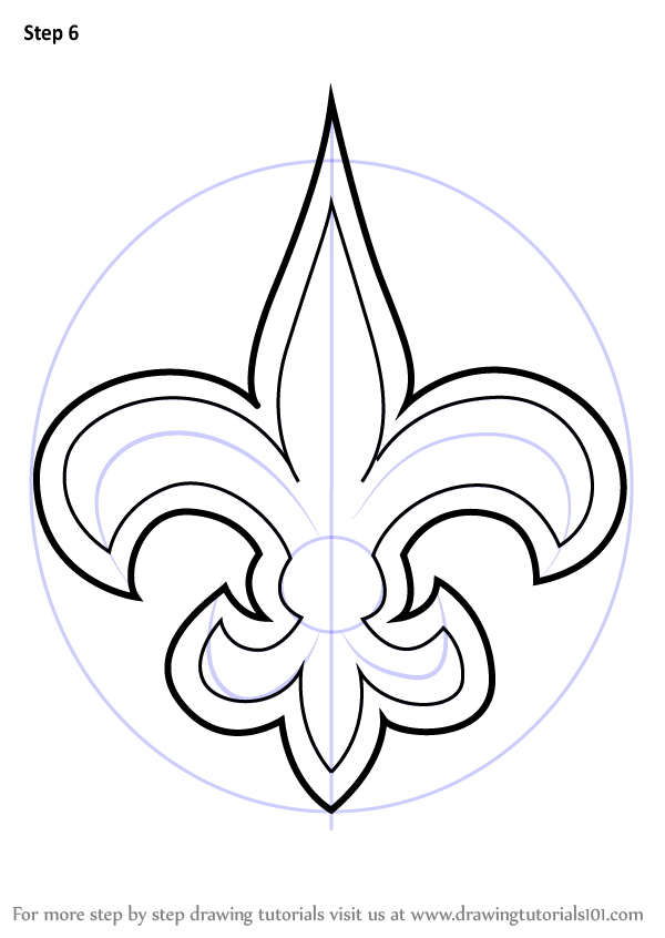 How to draw new orleans saints logo nfl step by step