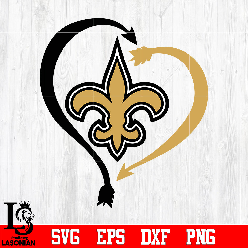 New orleans saints heart logo new orleans saints svg eps dxf png file â