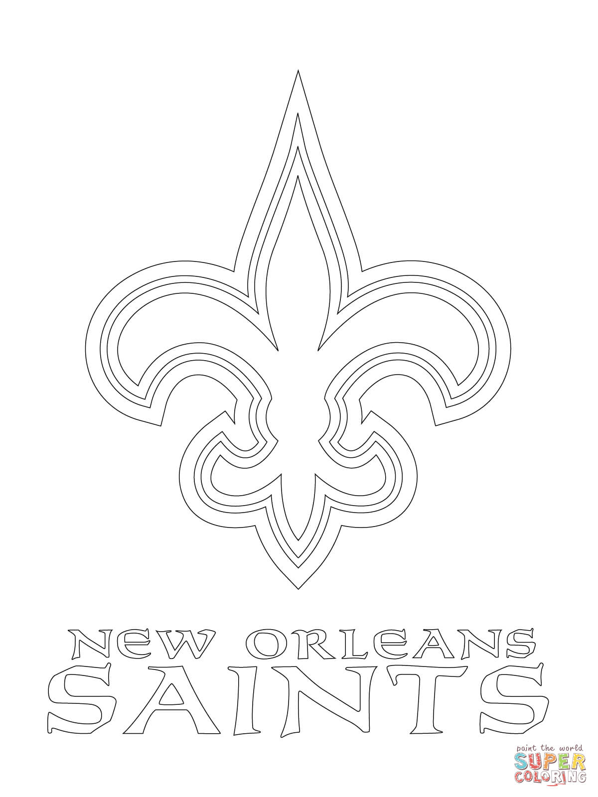 New orleans saints logo coloring page free printable coloring pages