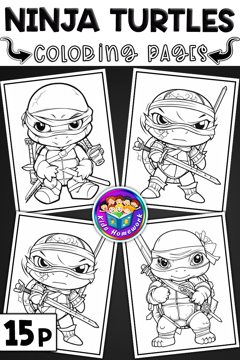 Baby ninja turtles coloring pages i cute baby ninjas characters coloring sheets teaching resources