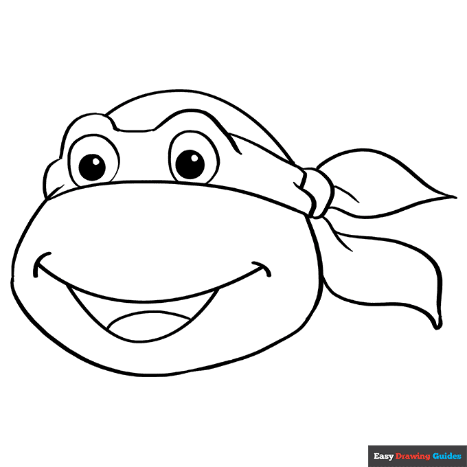 Teenage mutant ninja turtle face coloring page easy drawing guides