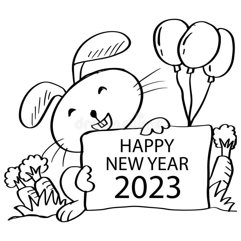 Happy new year coloring kids stock illustrations â happy new year coloring kids stock illustrations vectors clipart