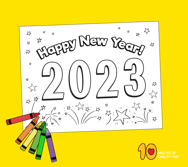 Happy new year coloring page â minutes of quality time