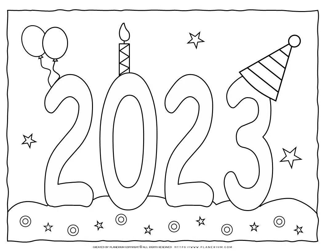 New year coloring page