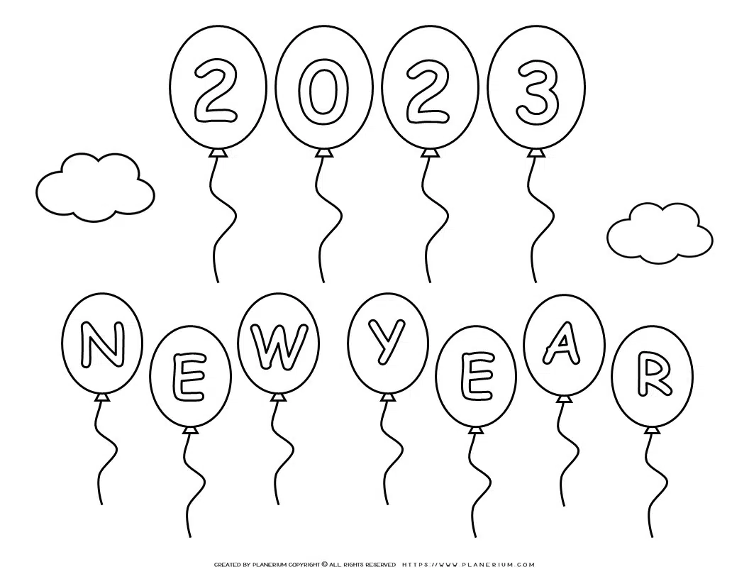New year coloring page