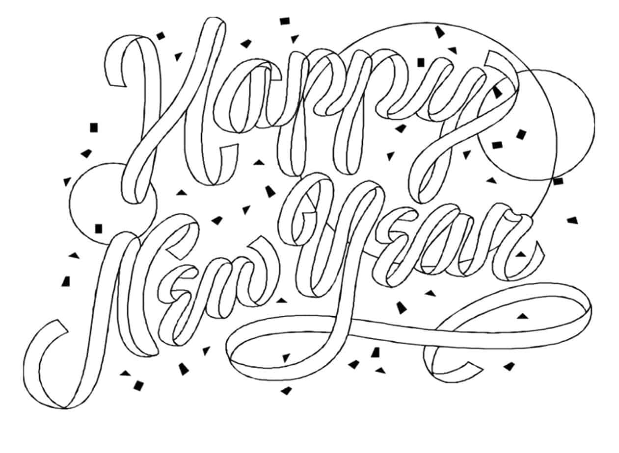 Free new years coloring pages