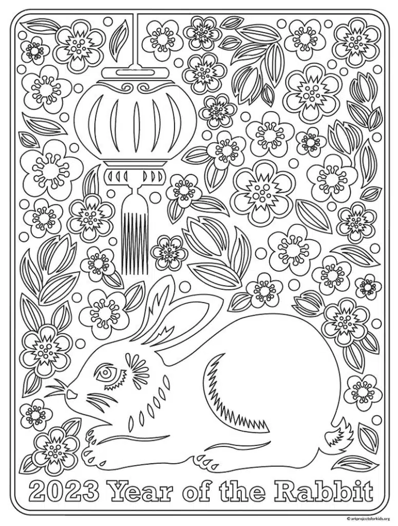 Chinese new year coloring page