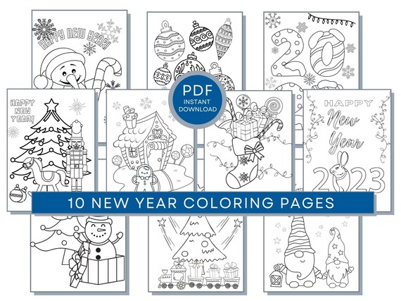 New year coloring pages new year pdf coloring new year printables winter coloring sheets holiday coloring pages new year activity page