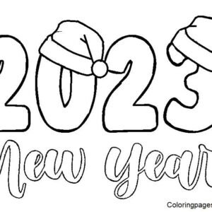 Happy new years coloring pages printable for free download