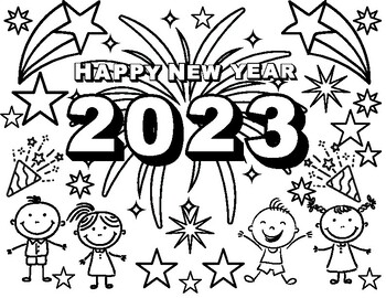 Happy new year multiple coloring sheets by ms lou class tpt