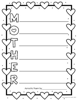 Mothers day acrostic poem