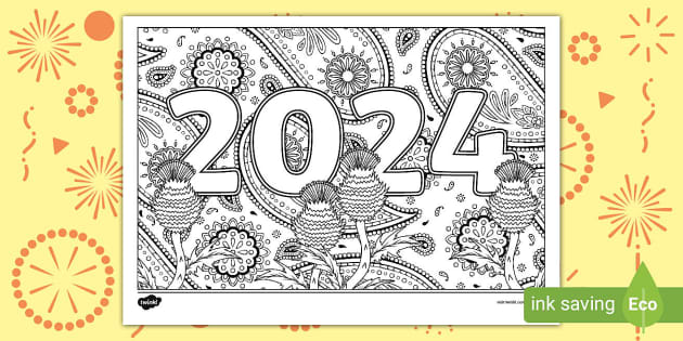 Happy new year mindfulness louring page