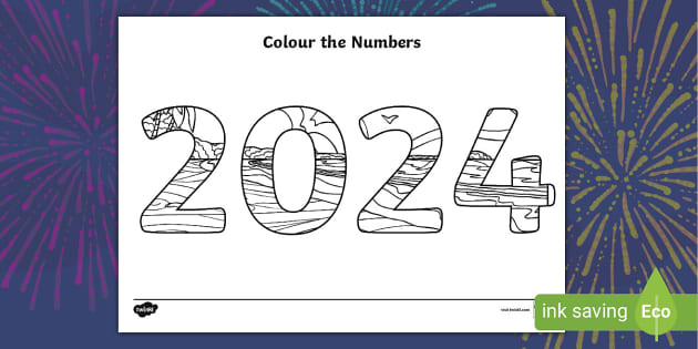 Lour the numbers new year mindfulness louring page