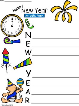 A acrostic poem happy new year by regina davis tpt