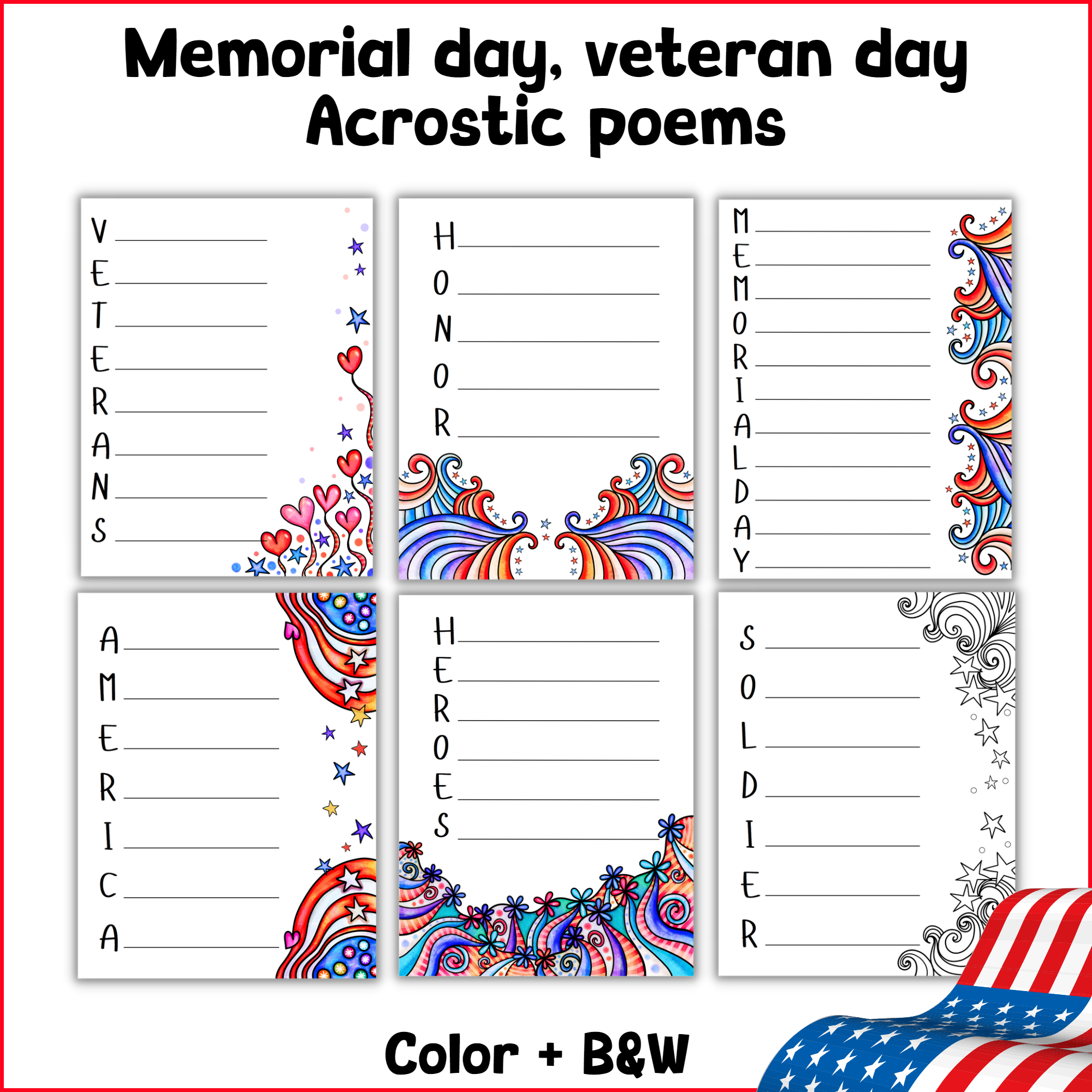 Memorial day acrostic poem