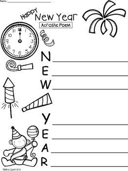 A acrostic poem happy new year by regina davis tpt