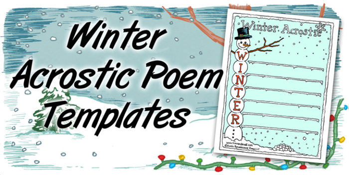 Winter acrostic poem template â creative winter writing activity for kids â tims printables