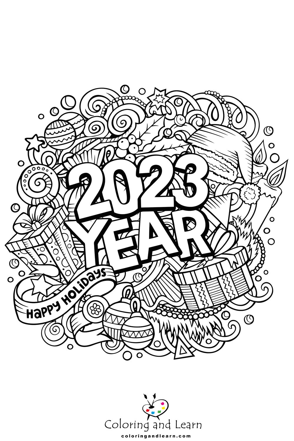 New year coloring pages