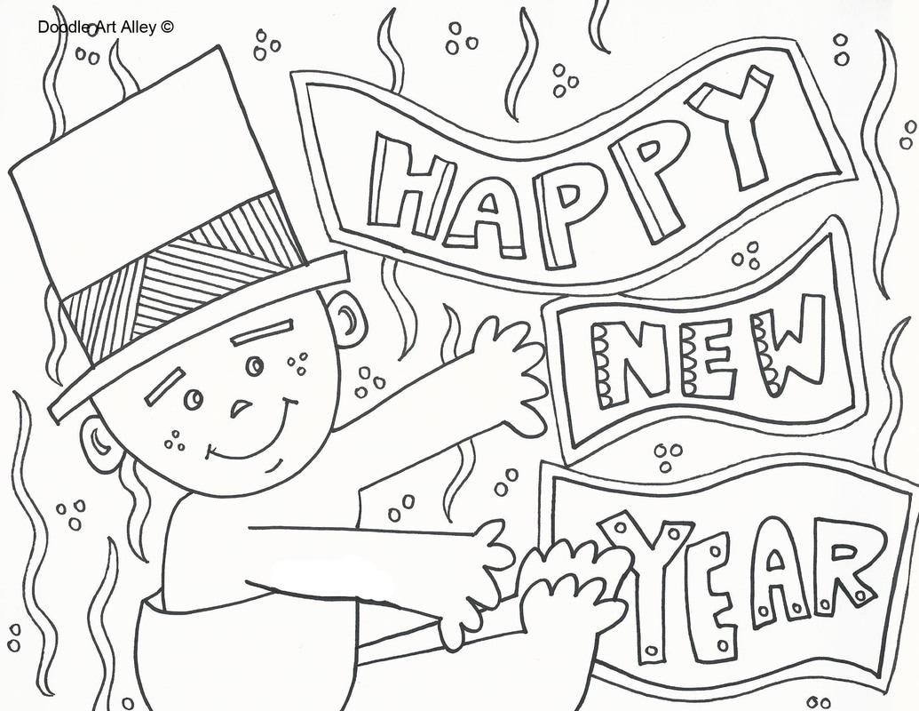 New years coloring pages