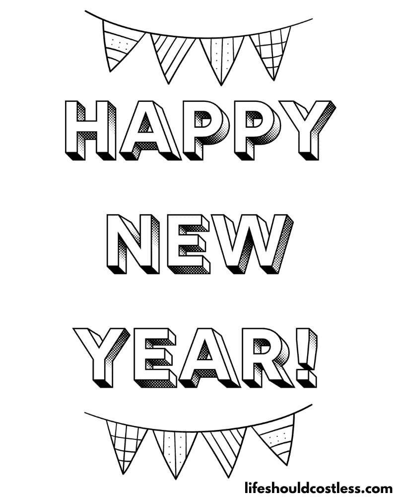 New year coloring pages free printable pdf templates