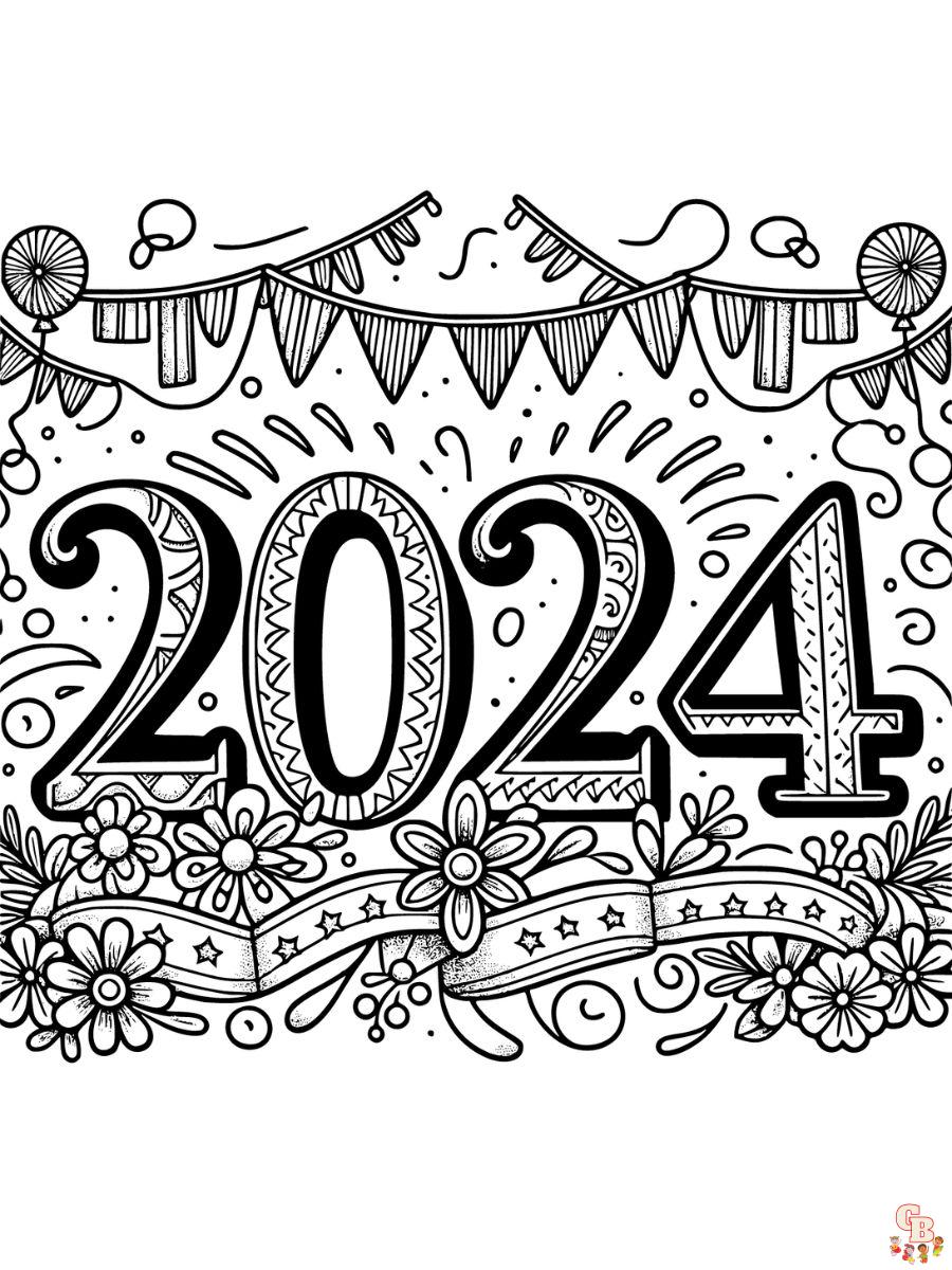 Printable new years coloring pages free for kids and adults