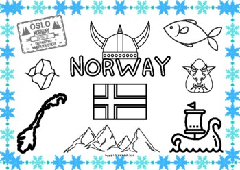 Norway coloring page by michelles treasures tpt