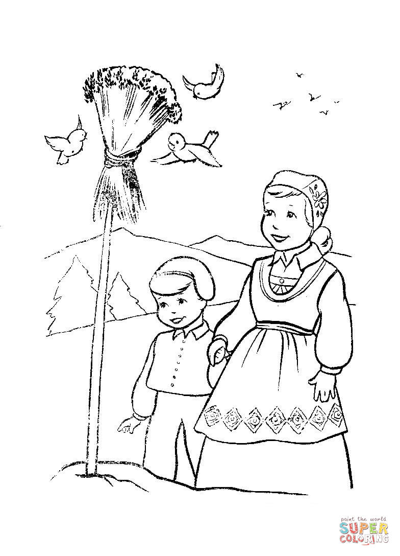 Christmas in norway coloring page free printable coloring pages