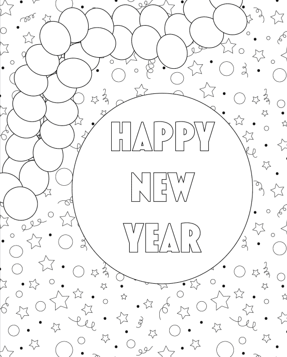 Free new years coloring pages