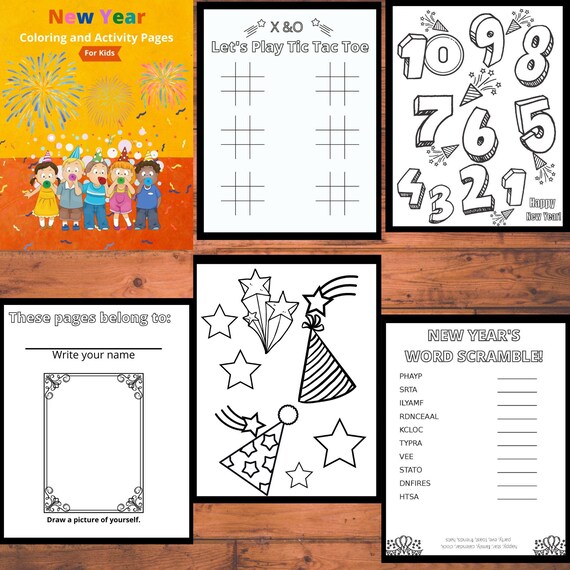 New years eve coloring and activity pages kids coloring and