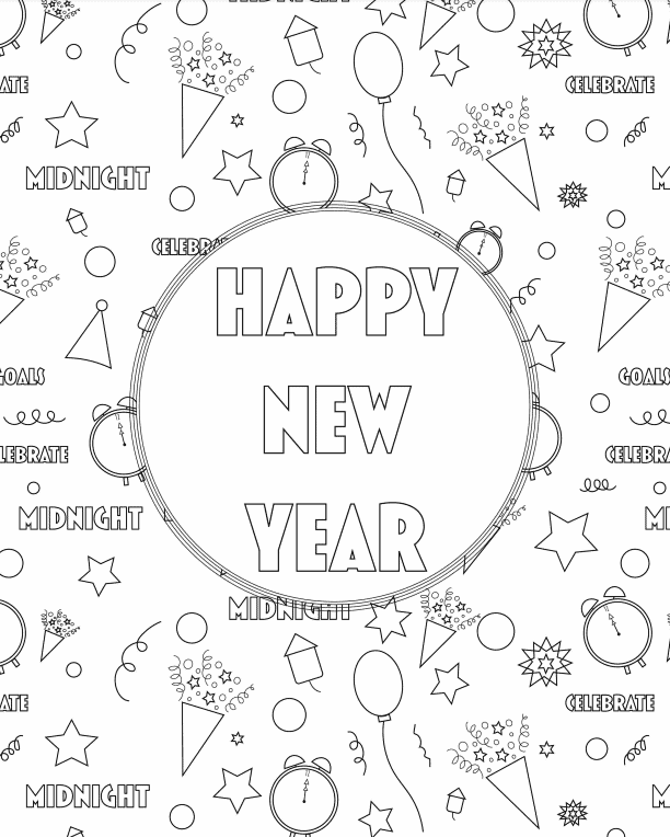 Free new years coloring pages