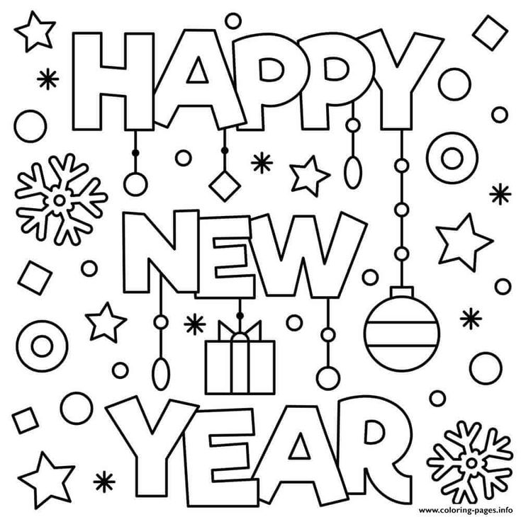 Free new years coloring pages