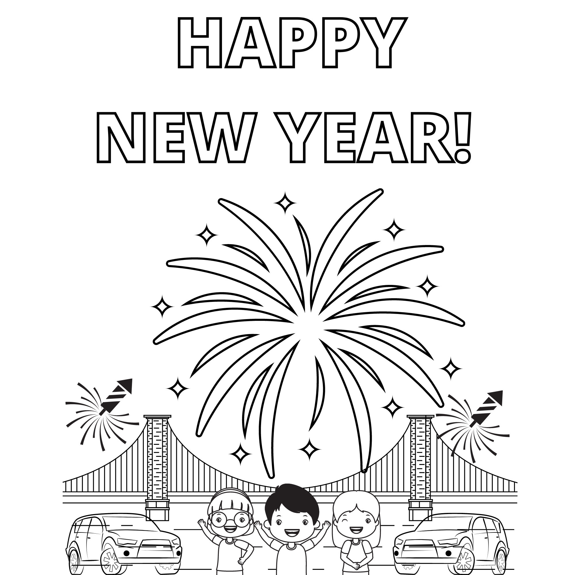 New years eve coloring and activity pages kids coloring and