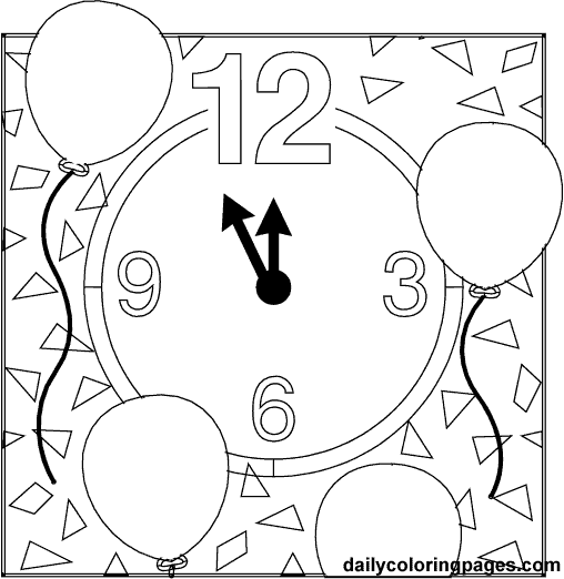 Free new years coloring pages