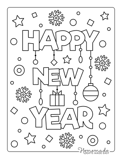 Free printable new year coloring pages for