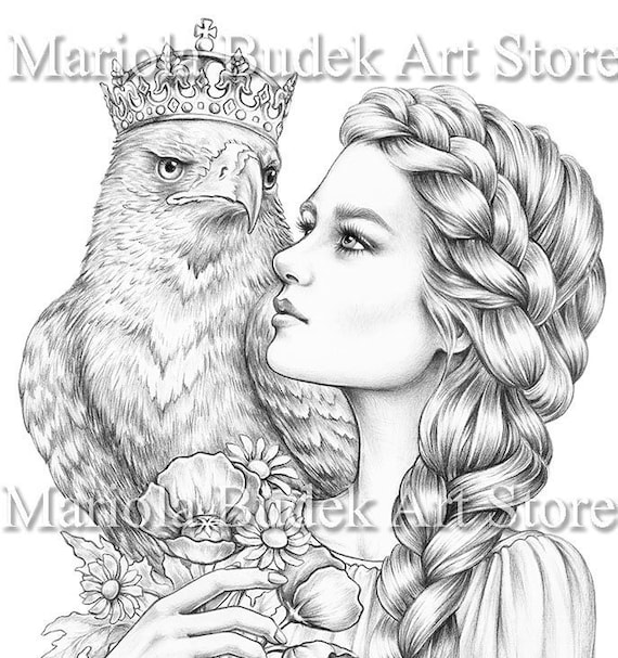 Independent poland mariola budek premium coloring page printable adult colouring pages book instant download grayscale ilustration pdf