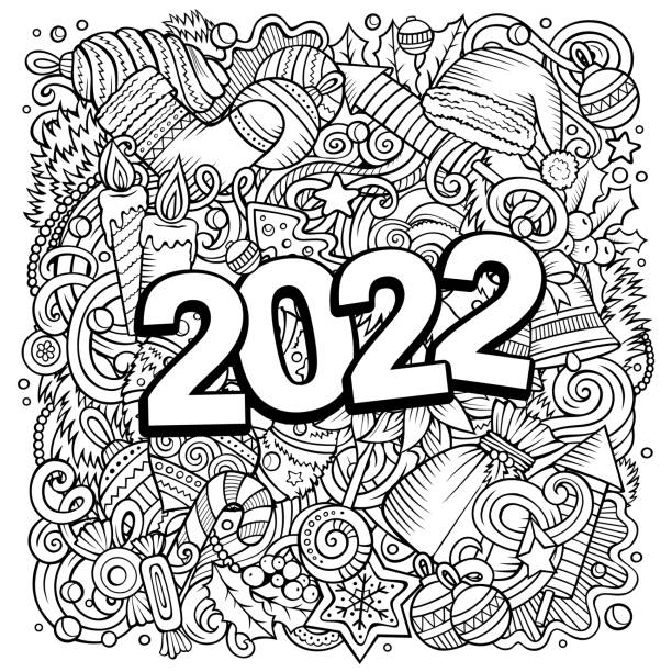 New years coloring pages stock photos pictures royalty