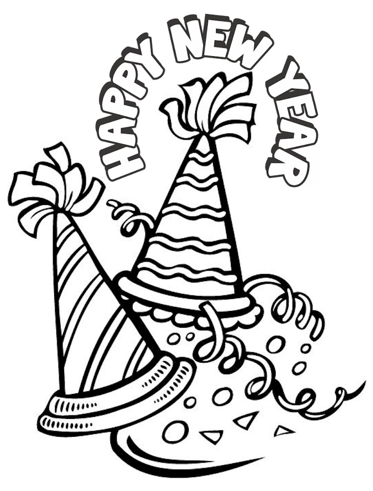 New years coloring page