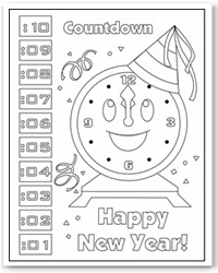 New years coloring pages