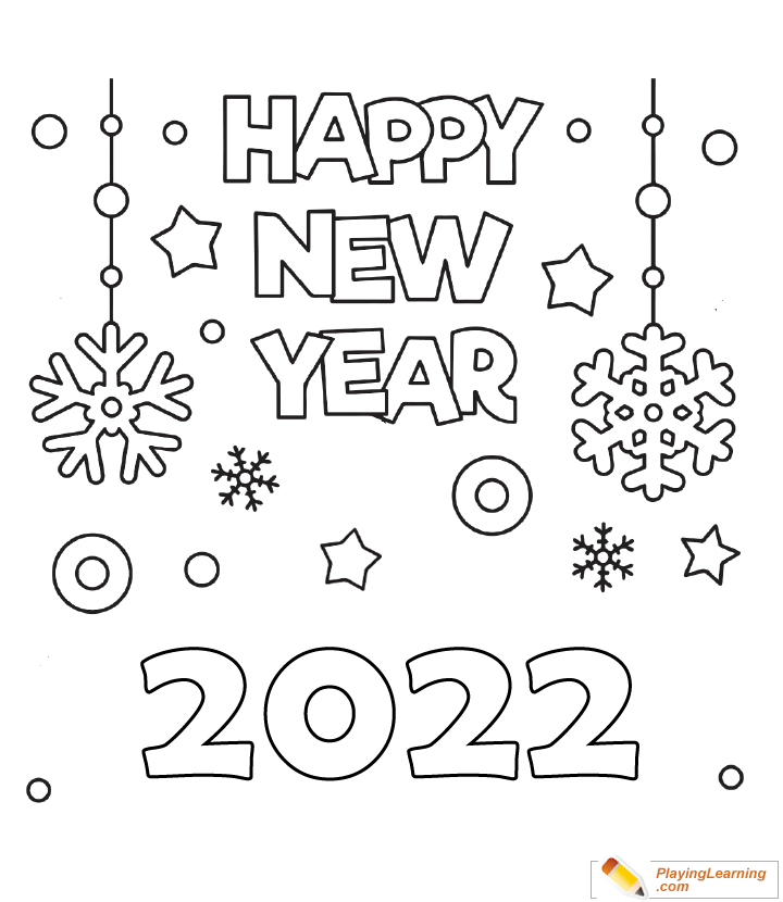 Happy new year coloring page free happy new year coloring page