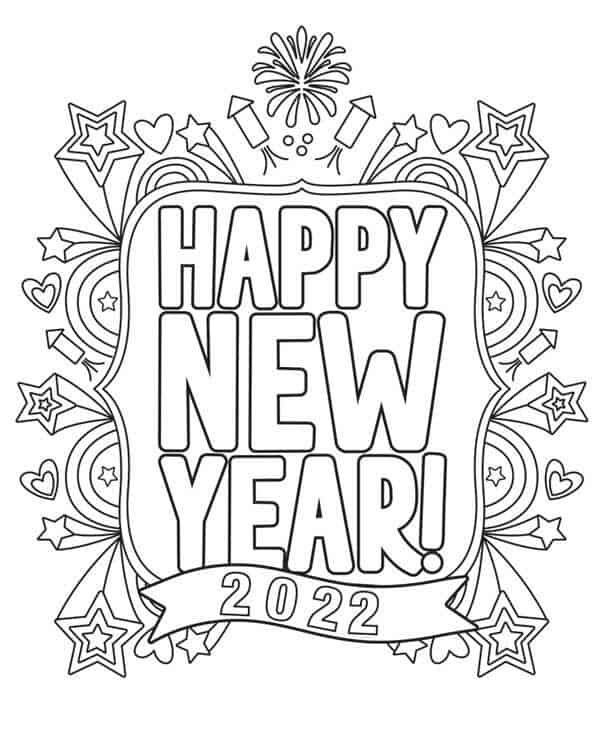 Free new years coloring pages