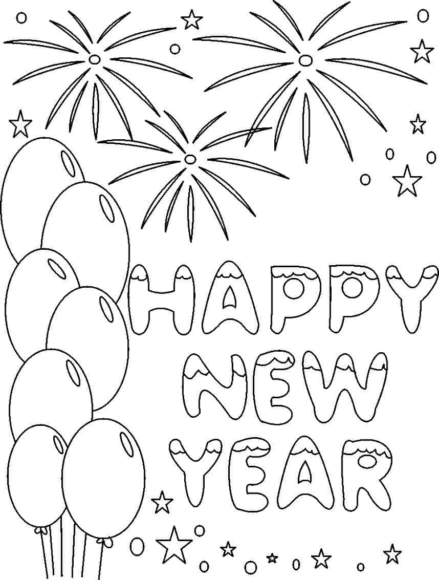 Free new years coloring pages