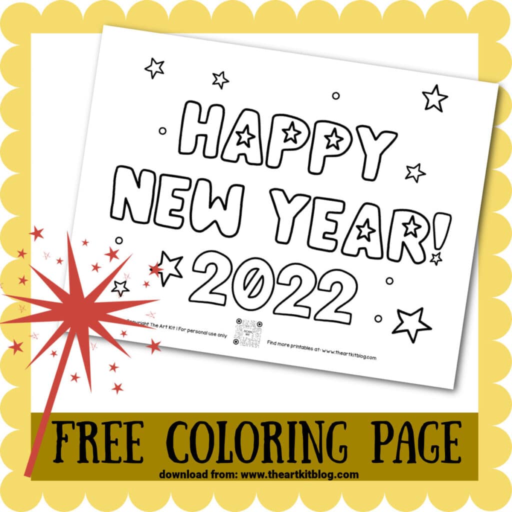 Happy new years coloring pages free homeschool deals