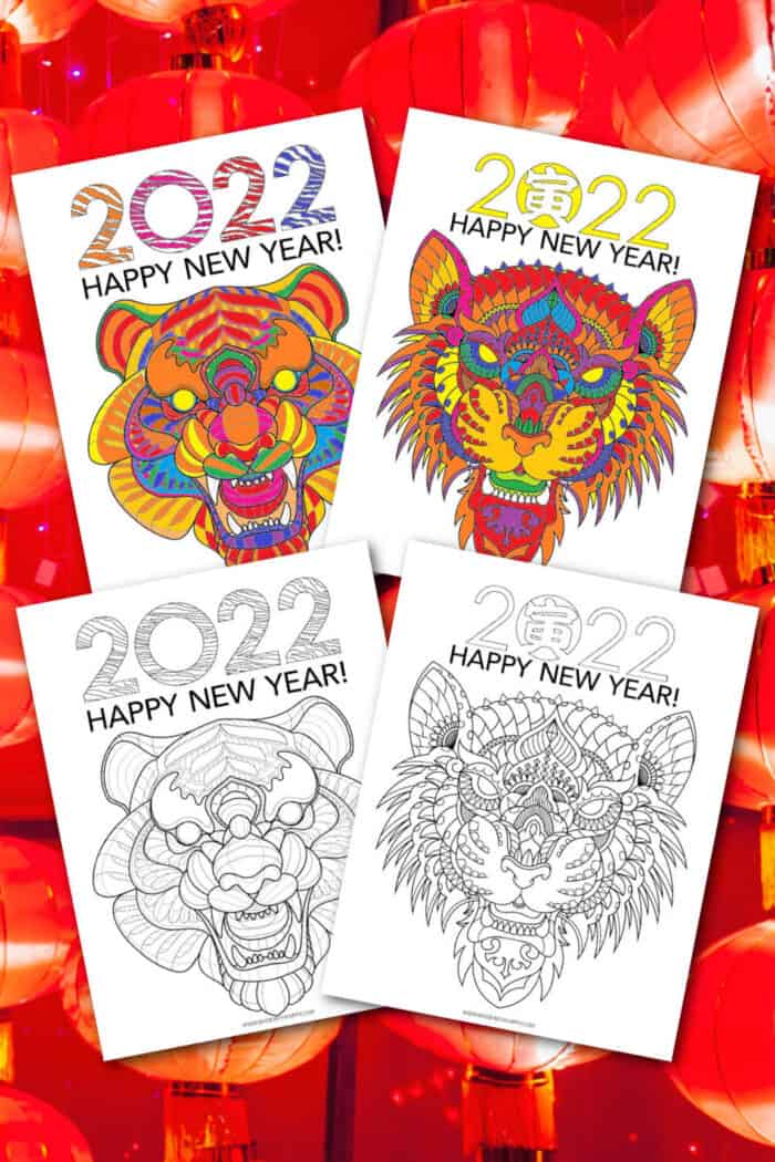 Year of the tiger coloring pages